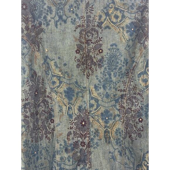 Chico’s Embellished Denim Blazer Women’s
 Size 12 - Picture 8 of 13